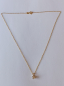 Preview: gold plated silver chain with 6 mm white zirconia pendant-anchor chain 45 cm----